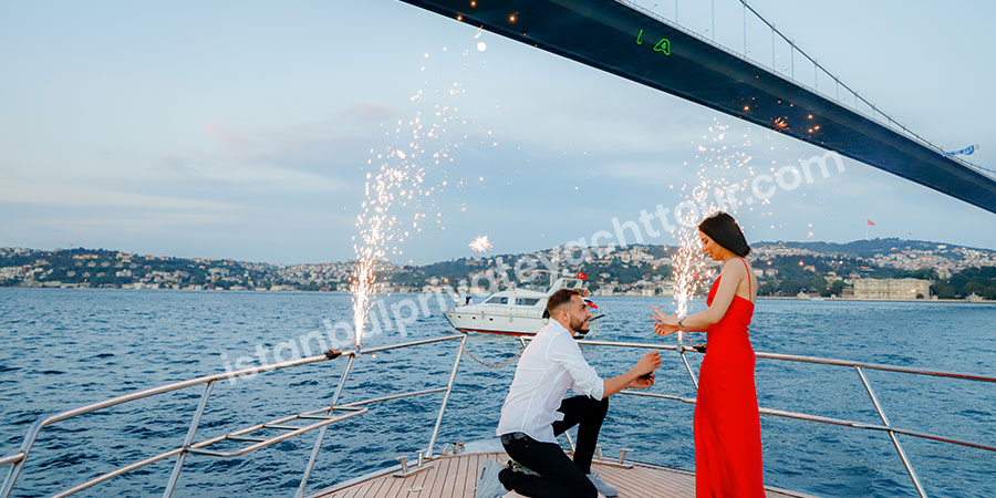 Marriage Proposal with Laser on Yacht